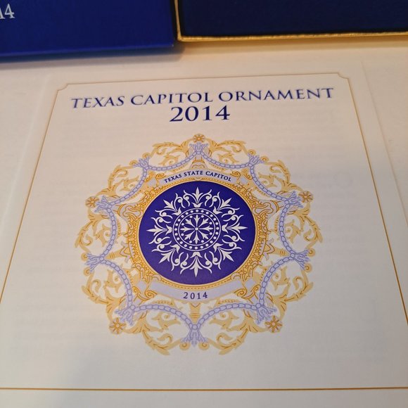 Texas State Capitol Ornament 2014 Blue Oculus Windows Christmas Collectible Box - Picture 5 of 6